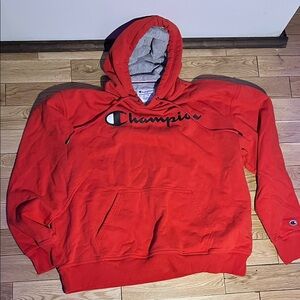 Champion Men's Red Hoodie with Logo